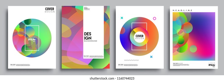 Modern abstract covers set. Cool gradient shapes composition, vector covers design.