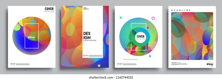 Modern abstract covers set. Cool gradient shapes composition, vector covers design.
