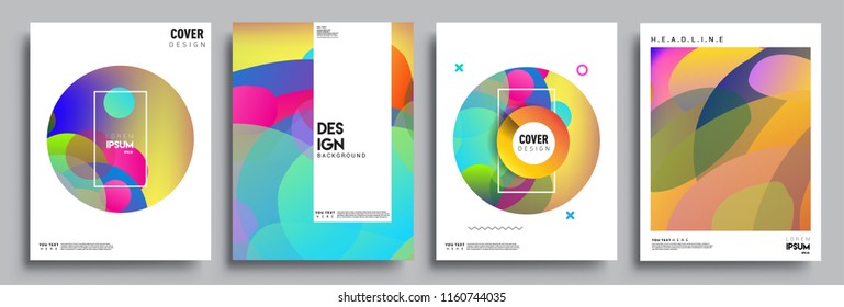 Modern abstract covers set. Cool gradient shapes composition, vector covers design.