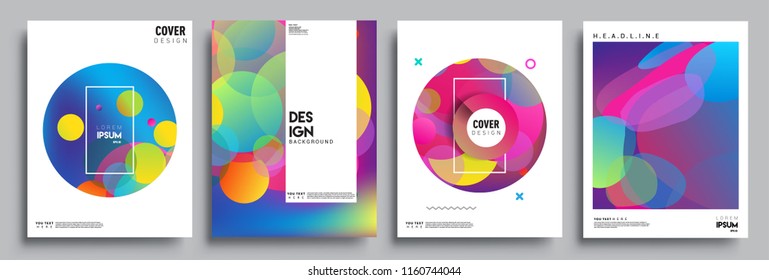 Modern abstract covers set. Cool gradient shapes composition, vector covers design.