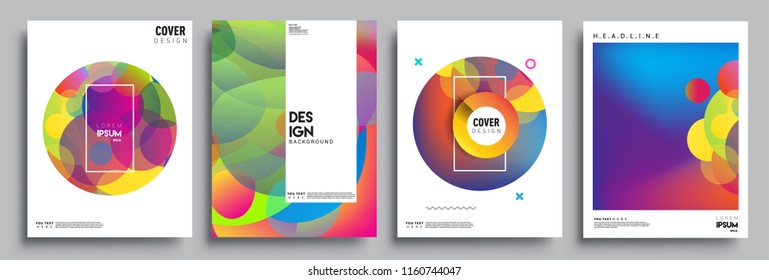 Modern abstract covers set. Cool gradient shapes composition, vector covers design.