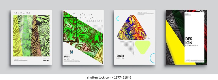 Modern abstract covers set. Cool gradient shapes composition, vector covers design.