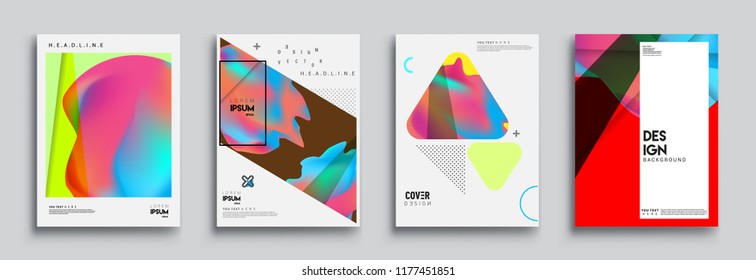 Modern abstract covers set. Cool gradient shapes composition, vector covers design.