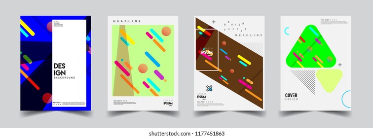 Modern abstract covers set. Cool gradient shapes composition, vector covers design.