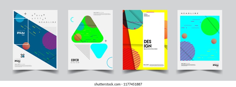 Modern abstract covers set. Cool gradient shapes composition, vector covers design.