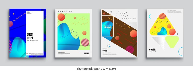 Modern abstract covers set. Cool gradient shapes composition, vector covers design.