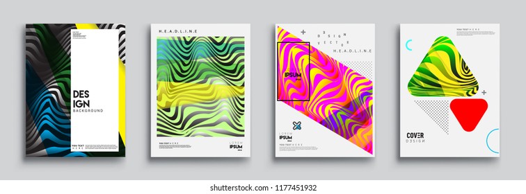 Modern abstract covers set. Cool gradient shapes composition, vector covers design.