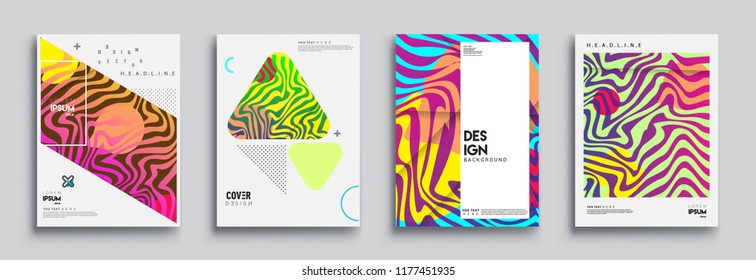 Modern abstract covers set. Cool gradient shapes composition, vector covers design.