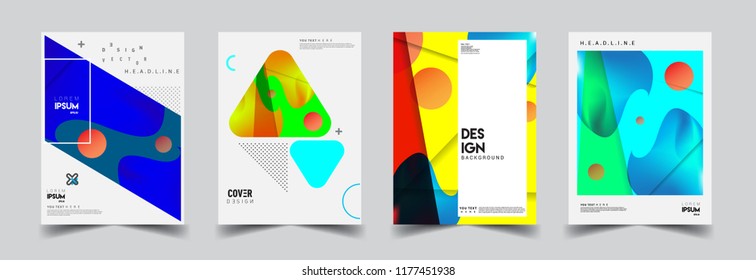Modern abstract covers set. Cool gradient shapes composition, vector covers design.