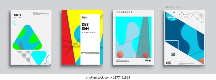 Modern abstract covers set. Cool gradient shapes composition, vector covers design.
