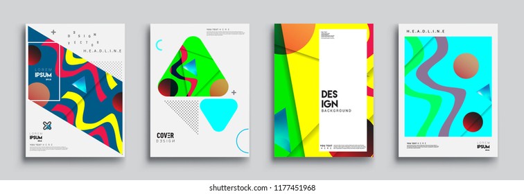 Modern abstract covers set. Cool gradient shapes composition, vector covers design.