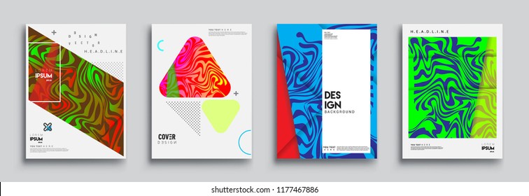 Modern abstract covers set. Cool gradient shapes composition, vector covers design.