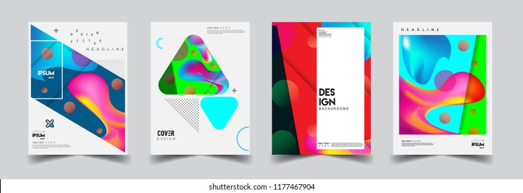 Modern abstract covers set. Cool gradient shapes composition, vector covers design.