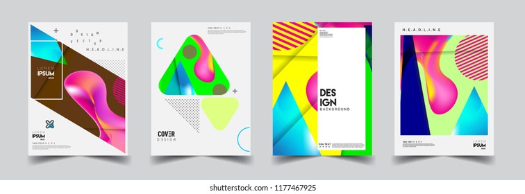 Modern abstract covers set. Cool gradient shapes composition, vector covers design.