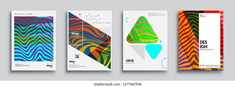Modern abstract covers set. Cool gradient shapes composition, vector covers design.