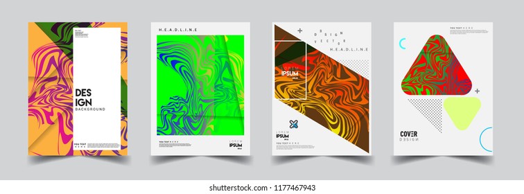Modern abstract covers set. Cool gradient shapes composition, vector covers design.