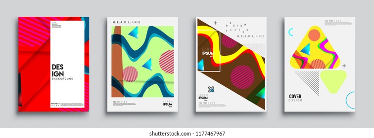 Modern abstract covers set. Cool gradient shapes composition, vector covers design.