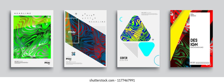 Modern abstract covers set. Cool gradient shapes composition, vector covers design.