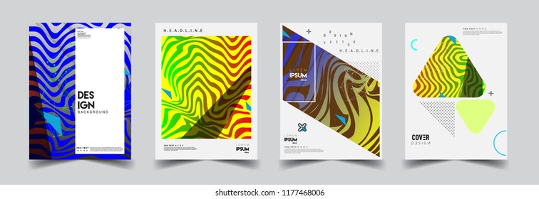 Modern abstract covers set. Cool gradient shapes composition, vector covers design.