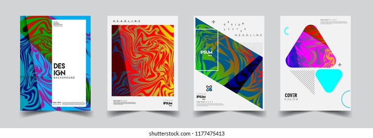 Modern abstract covers set. Cool gradient shapes composition, vector covers design.