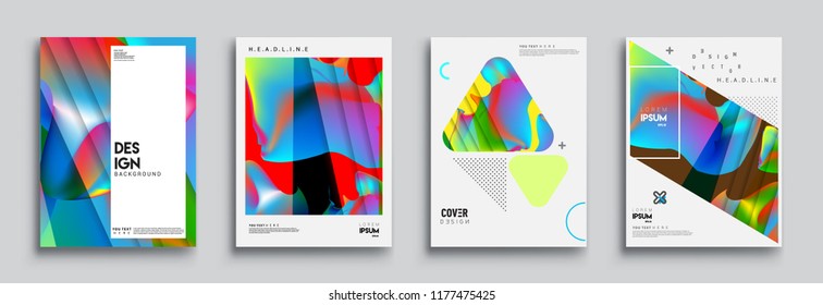 Modern abstract covers set. Cool gradient shapes composition, vector covers design.