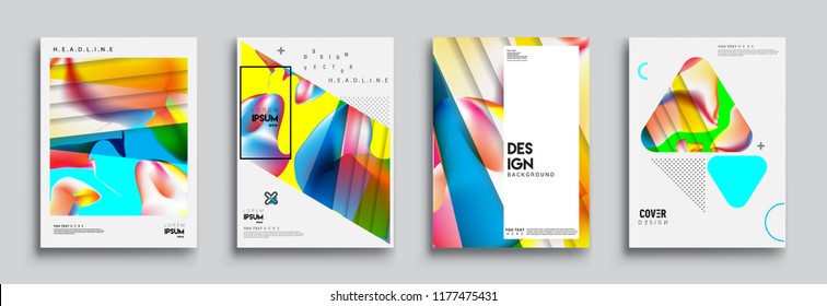 Modern abstract covers set. Cool gradient shapes composition, vector covers design.