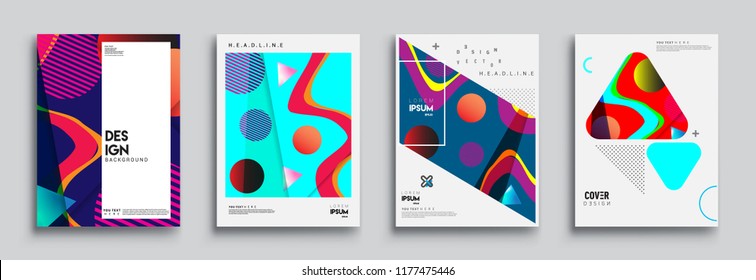 Modern abstract covers set. Cool gradient shapes composition, vector covers design.