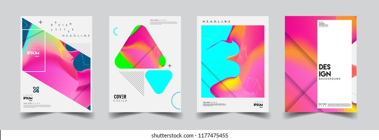 Modern abstract covers set. Cool gradient shapes composition, vector covers design.