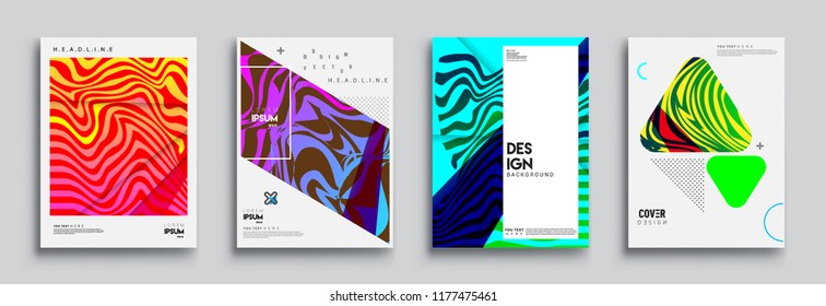Modern abstract covers set. Cool gradient shapes composition, vector covers design.