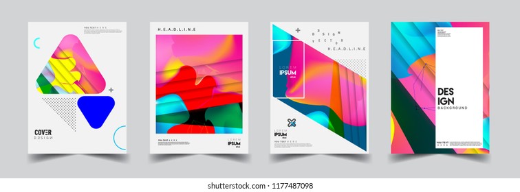 Modern abstract covers set. Cool gradient shapes composition, vector covers design.