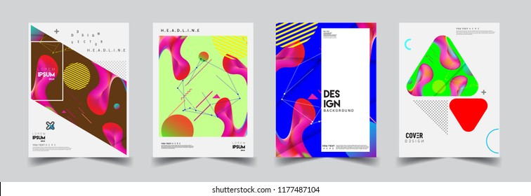 Modern abstract covers set. Cool gradient shapes composition, vector covers design.