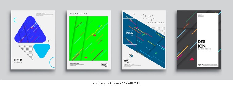 Modern abstract covers set. Cool gradient shapes composition, vector covers design.