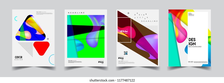 Modern abstract covers set. Cool gradient shapes composition, vector covers design.