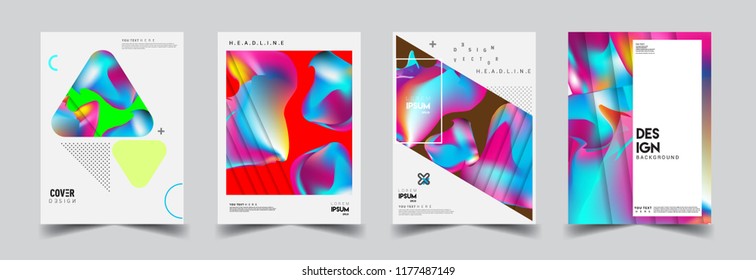 Modern abstract covers set. Cool gradient shapes composition, vector covers design.
