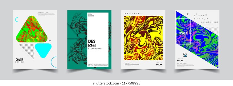 Modern abstract covers set. Cool gradient shapes composition, vector covers design.