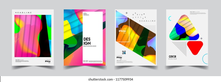 Modern abstract covers set. Cool gradient shapes composition, vector covers design.