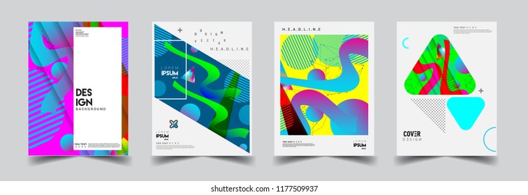 Modern abstract covers set. Cool gradient shapes composition, vector covers design.