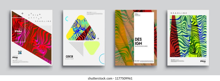 Modern abstract covers set. Cool gradient shapes composition, vector covers design.