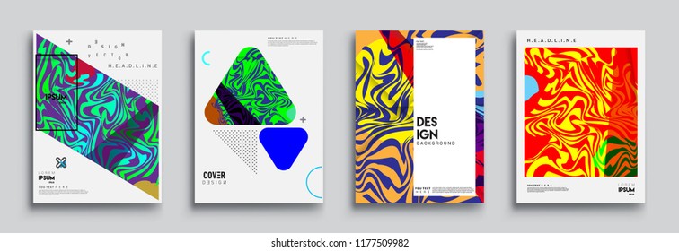 Modern abstract covers set. Cool gradient shapes composition, vector covers design.