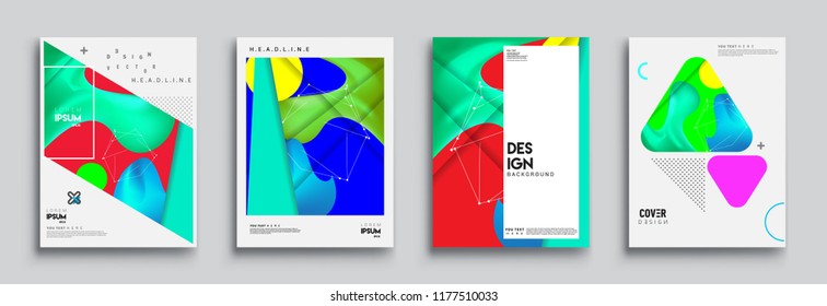 Modern abstract covers set. Cool gradient shapes composition, vector covers design.