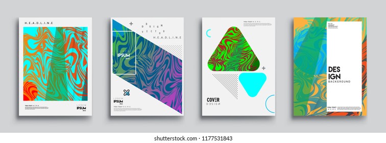 Modern abstract covers set. Cool gradient shapes composition, vector covers design.