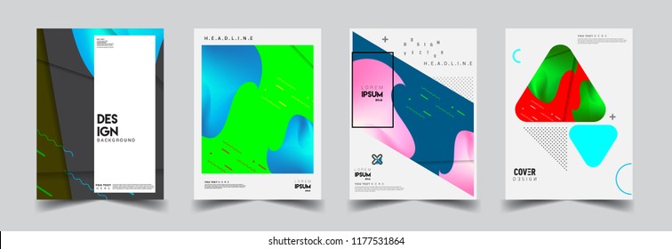 Modern abstract covers set. Cool gradient shapes composition, vector covers design.