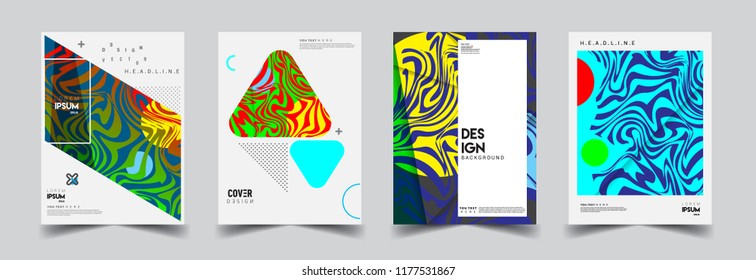 Modern abstract covers set. Cool gradient shapes composition, vector covers design.
