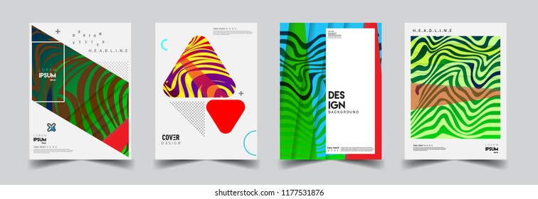 Modern abstract covers set. Cool gradient shapes composition, vector covers design.