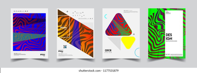 Modern abstract covers set. Cool gradient shapes composition, vector covers design.