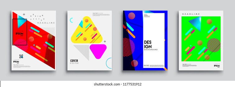 Modern abstract covers set. Cool gradient shapes composition, vector covers design.