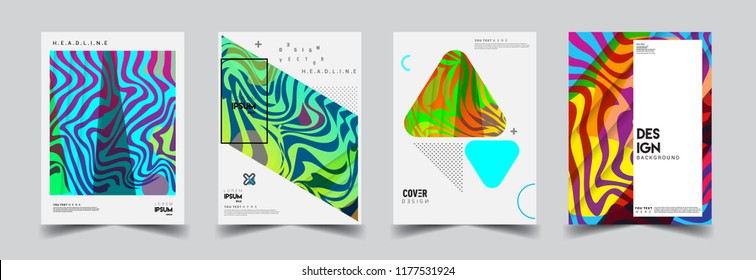 Modern abstract covers set. Cool gradient shapes composition, vector covers design.