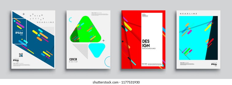 Modern abstract covers set. Cool gradient shapes composition, vector covers design.