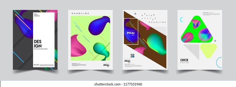 Modern abstract covers set. Cool gradient shapes composition, vector covers design.