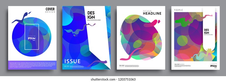 Modern abstract covers set. Cool gradient shapes composition, vector covers design.